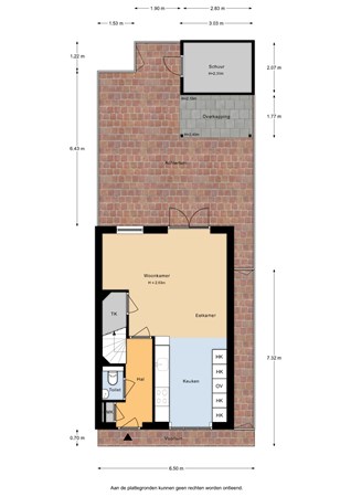 Floorplan - Veenoever 2, 2371 JE Roelofarendsveen